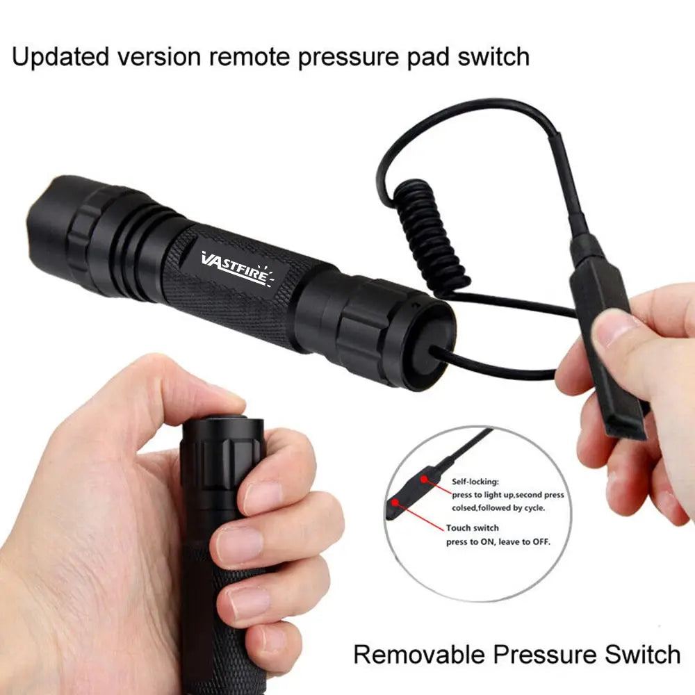 Super Bright Flashlight Torch, Zoomable High Power Light For Night Hunting, Outdoor Camping Fishing, Rechargeable 18650Battery