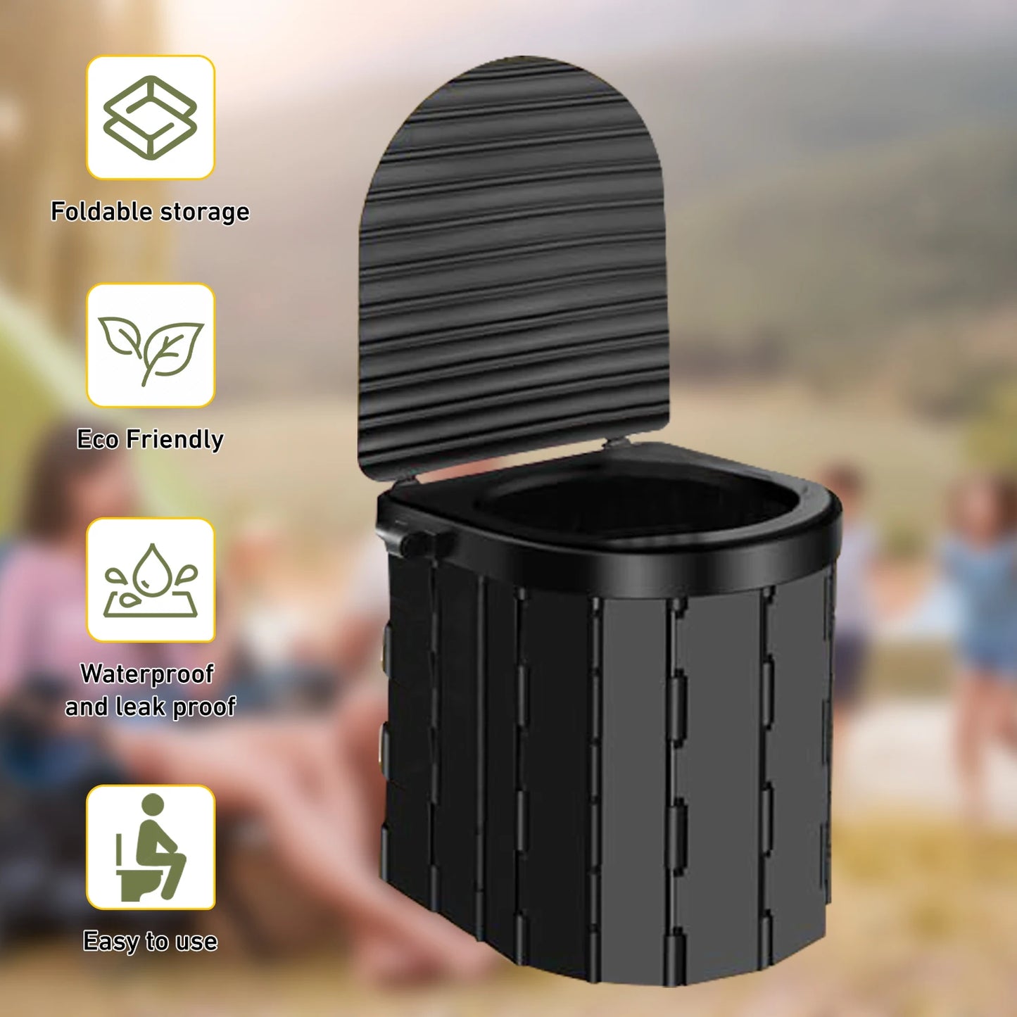 Camping Toilet with 1.5m Pop Up Privacy Tent For Adults