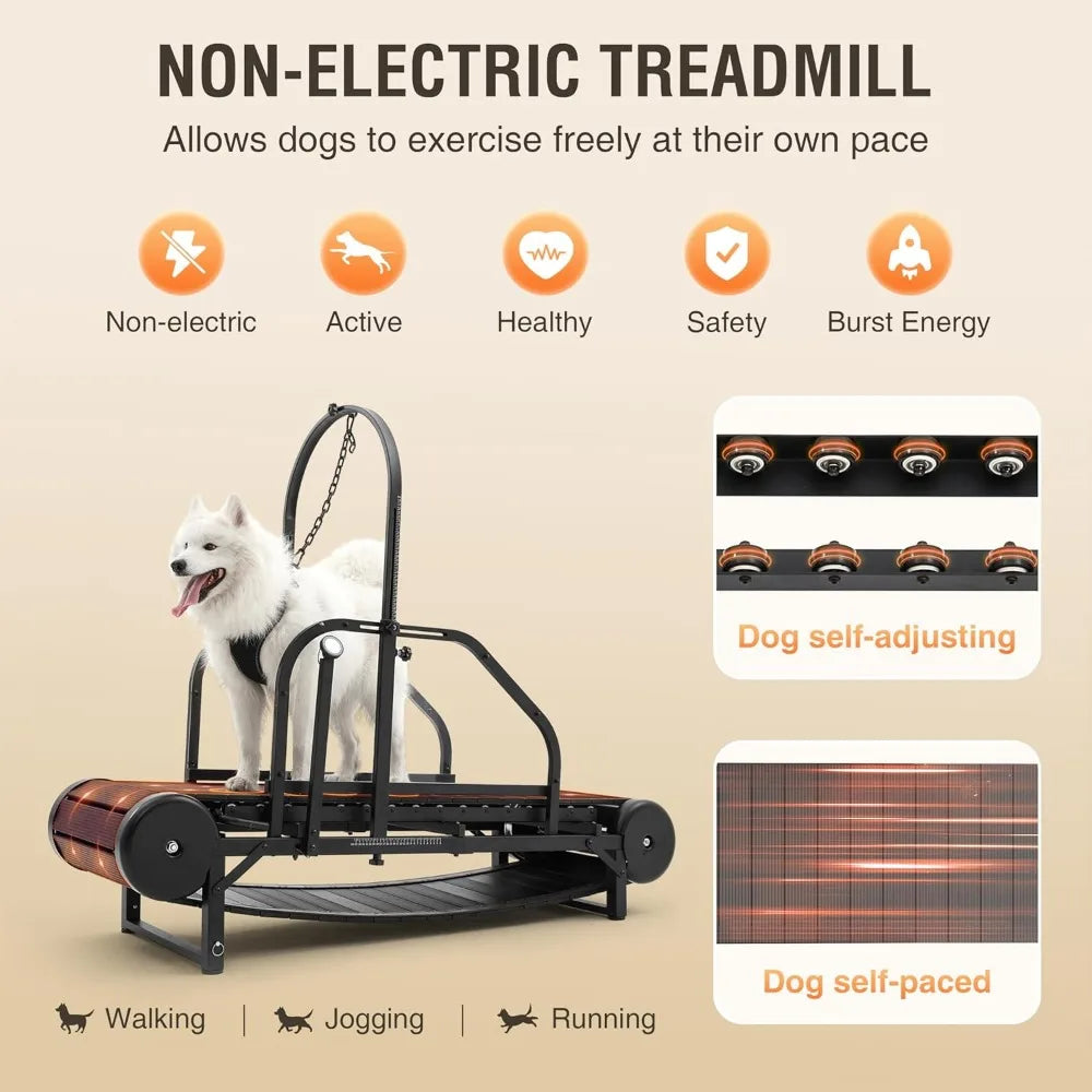 Dog Treadmill for Medium and Large Dogs Adjustable Ramp Canine Running Slatmill with Pedometer for Exercise and Health