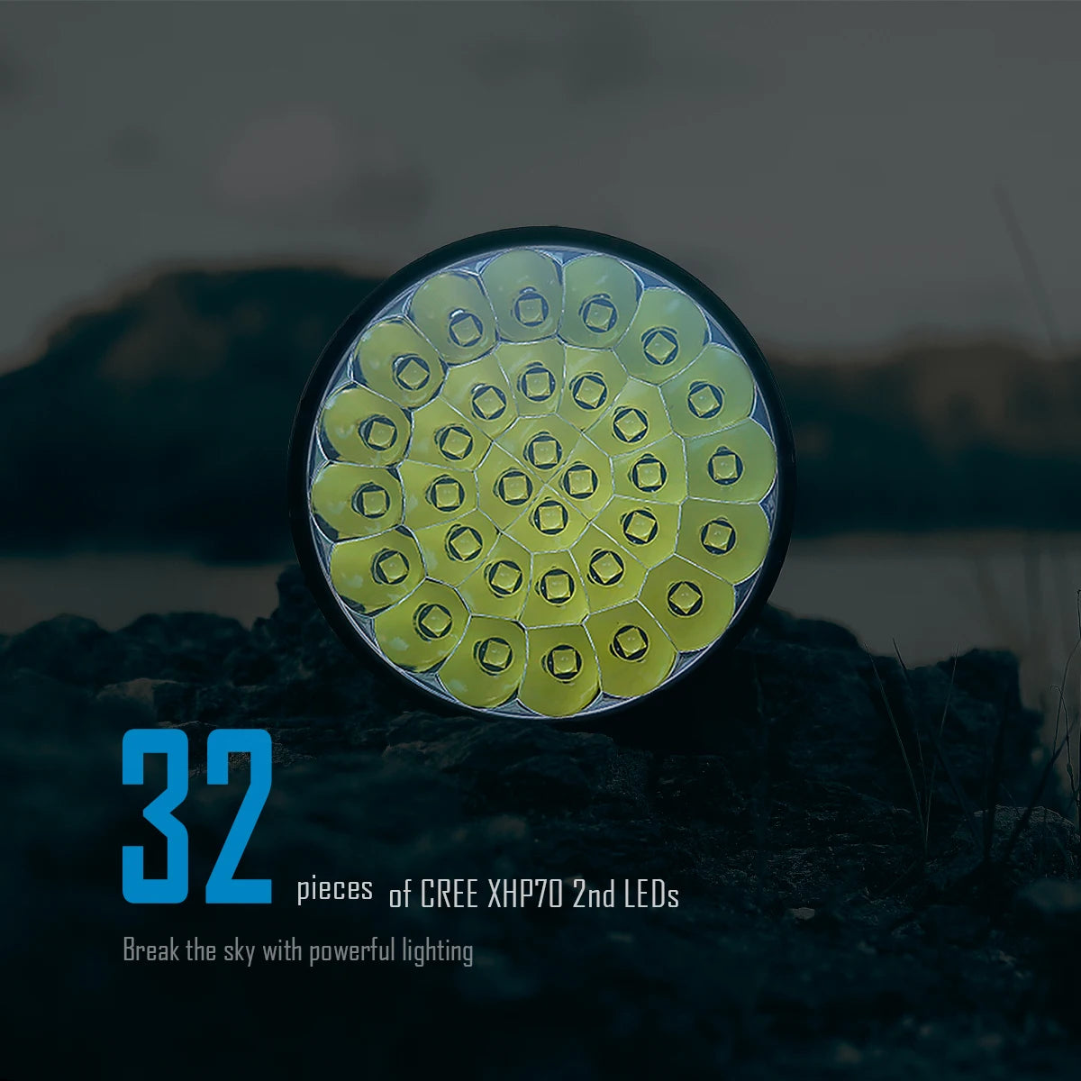 Imalent MS32 200000 Lumen High Power LED Flashlight with 32 Cree XH70 II High Brightness 100W Type-C Professional Searchlight