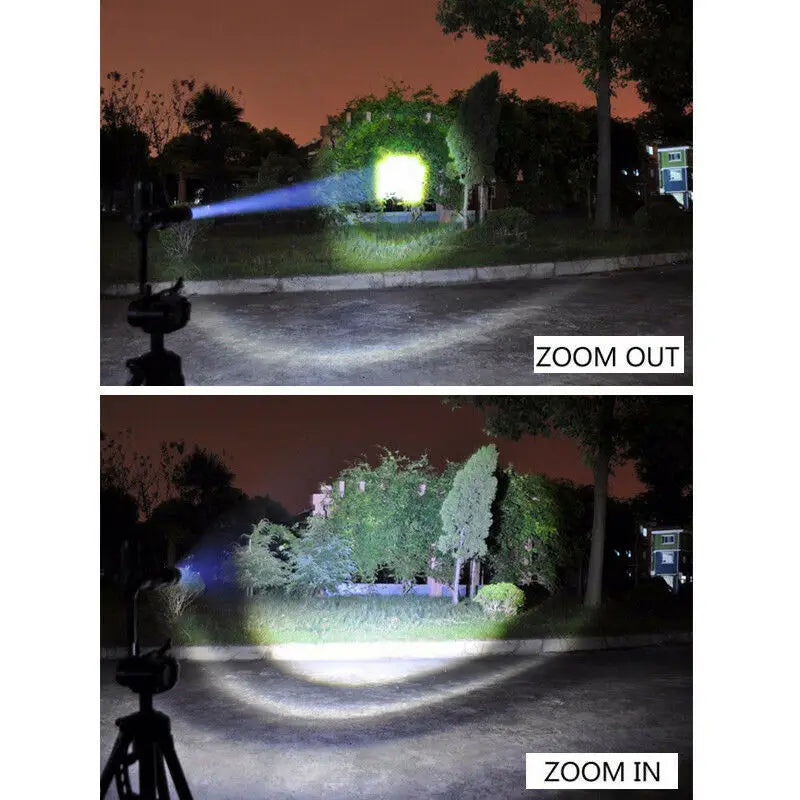 Super Bright Flashlight Torch, Zoomable High Power Light For Night Hunting, Outdoor Camping Fishing, Rechargeable 18650Battery