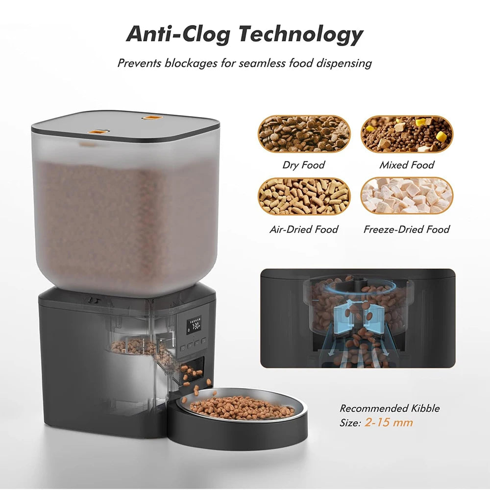 270.51oz Automatic Dog Feeder with Key Control Furpipi User-Friendly Time Setting Food Feeder Dispenser for Dog and Cat