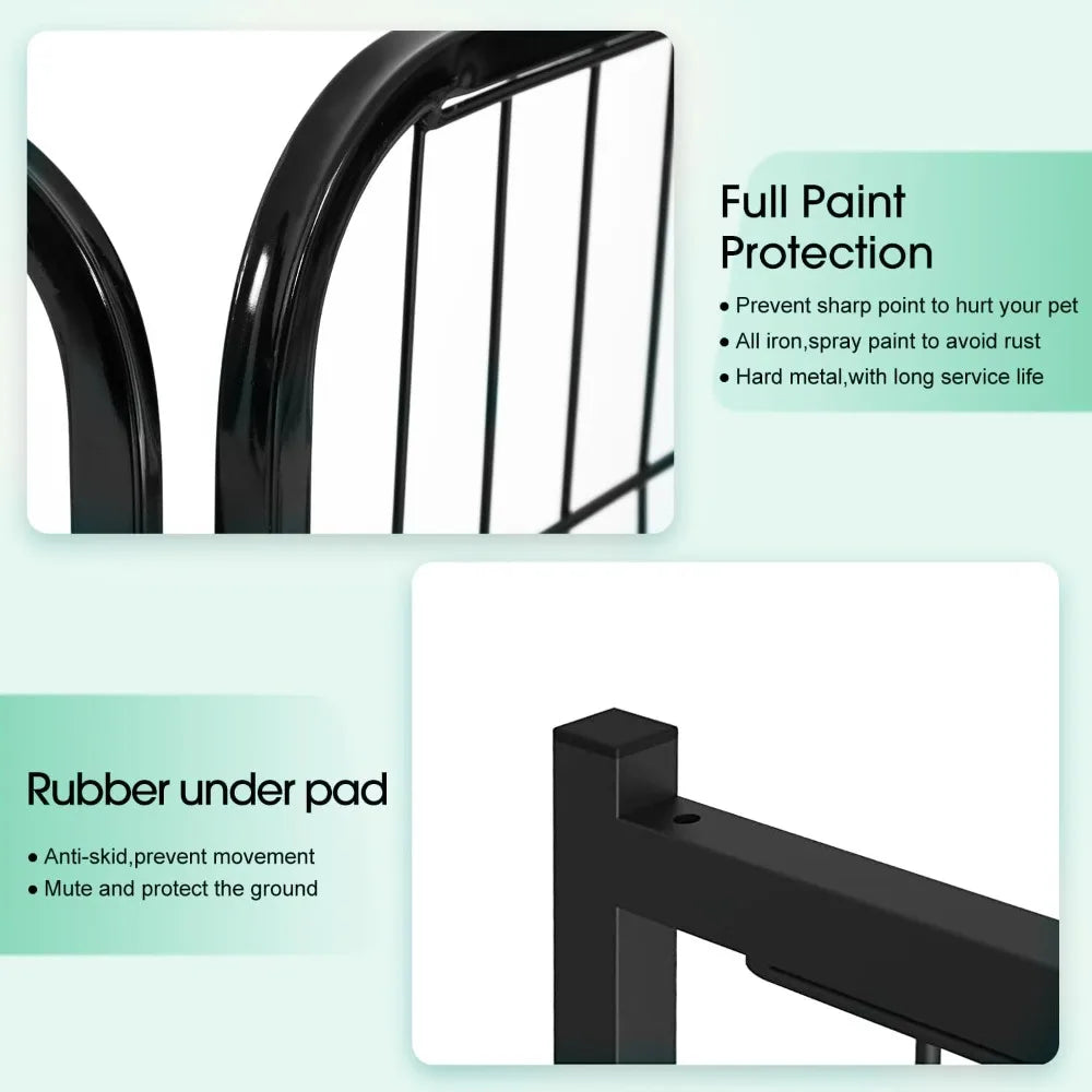 Dog Playpen Indoor 40 Inch 16 Panels Metal Dog Pen Pet Fence Outdoor Exercise Pen with Doors Puppy Playpen for RV Camping