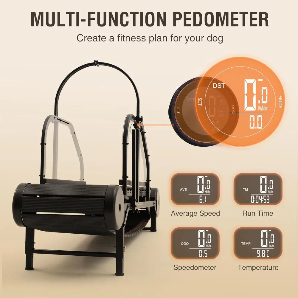 Dog Treadmill for Medium and Large Dogs Adjustable Ramp Canine Running Slatmill with Pedometer for Exercise and Health