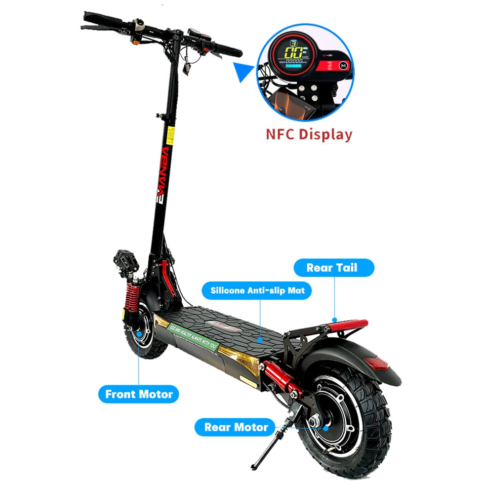 EMANBA X4 EU USA In Stock 2*800W Powerful Dual Motors Electric Kick Scooter 10Inch Off Road Tire E Scooter 50-60km