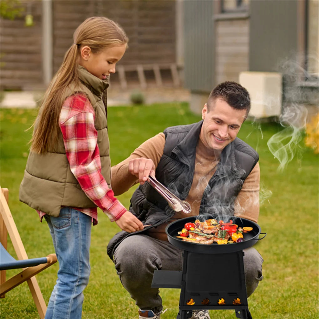 Portable Windproof Outdoor Fire Wood Heater with Burner Stove Bin