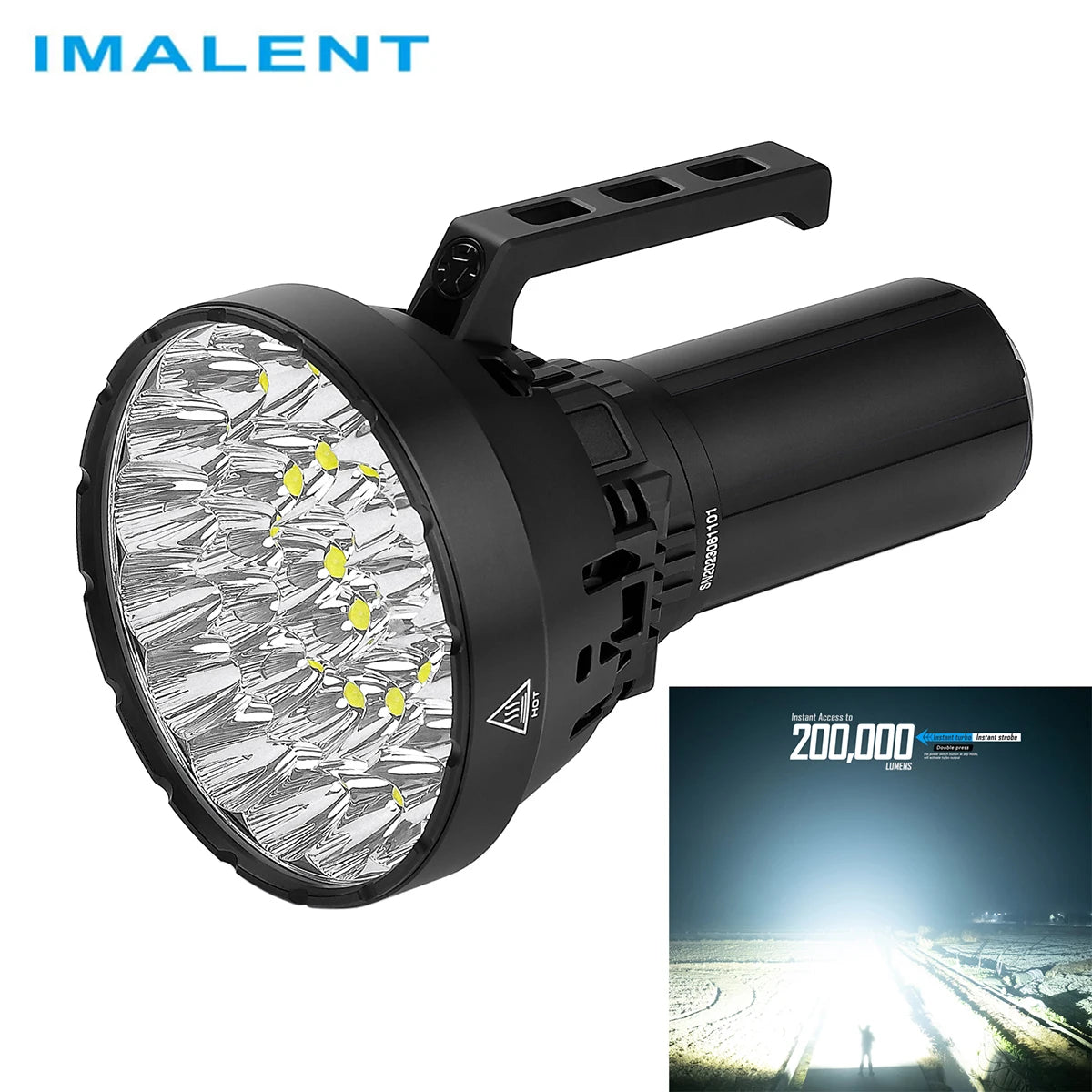 Imalent MS32 200000 Lumen High Power LED Flashlight with 32 Cree XH70 II High Brightness 100W Type-C Professional Searchlight