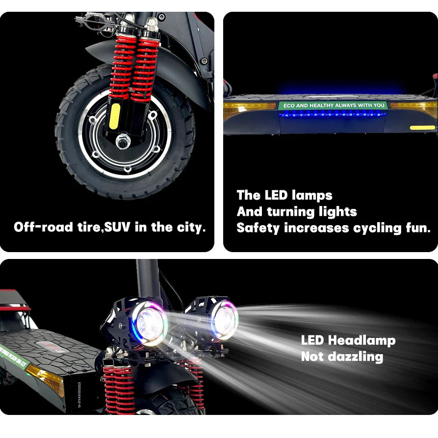 EMANBA X4 EU USA In Stock 2*800W Powerful Dual Motors Electric Kick Scooter 10Inch Off Road Tire E Scooter 50-60km