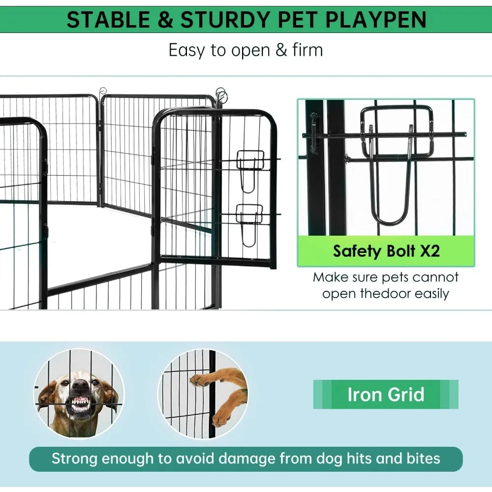Dog Playpen Indoor 40 Inch 16 Panels Metal Dog Pen Pet Fence Outdoor Exercise Pen with Doors Puppy Playpen for RV Camping
