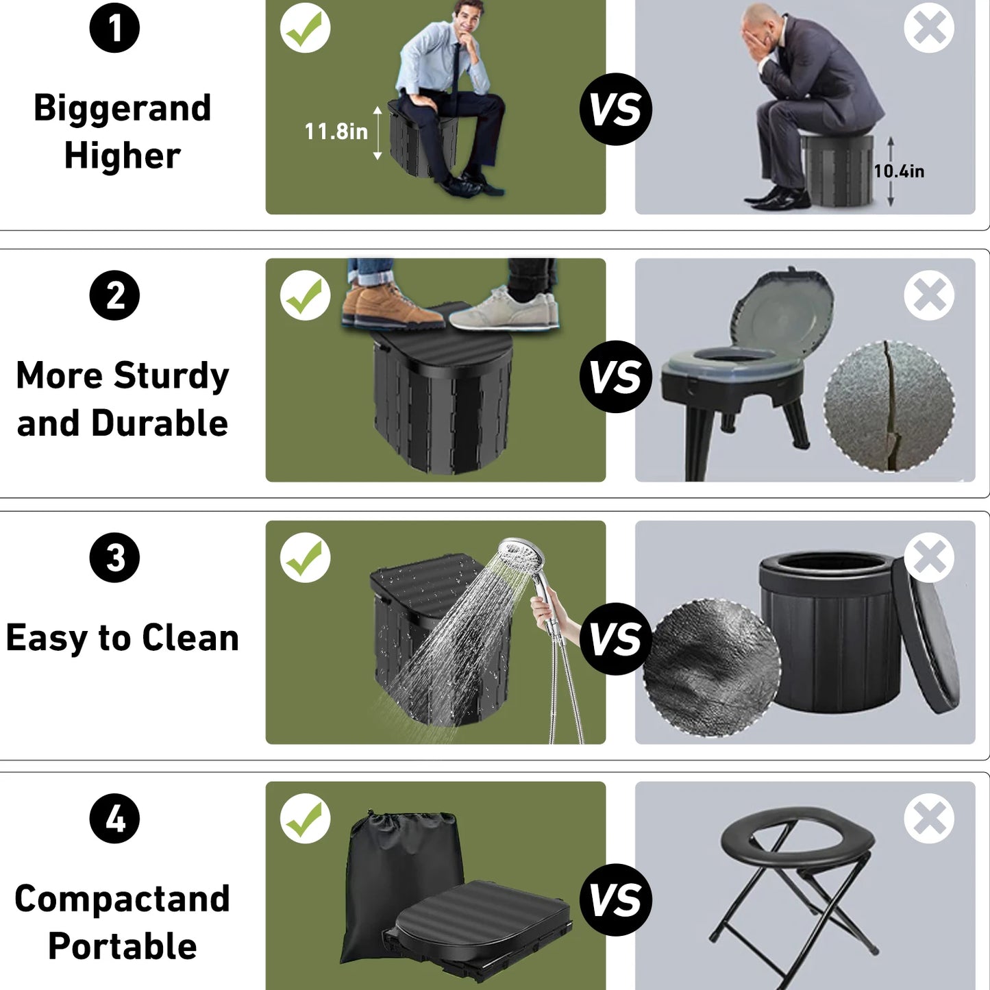 Camping Toilet with 1.5m Pop Up Privacy Tent For Adults