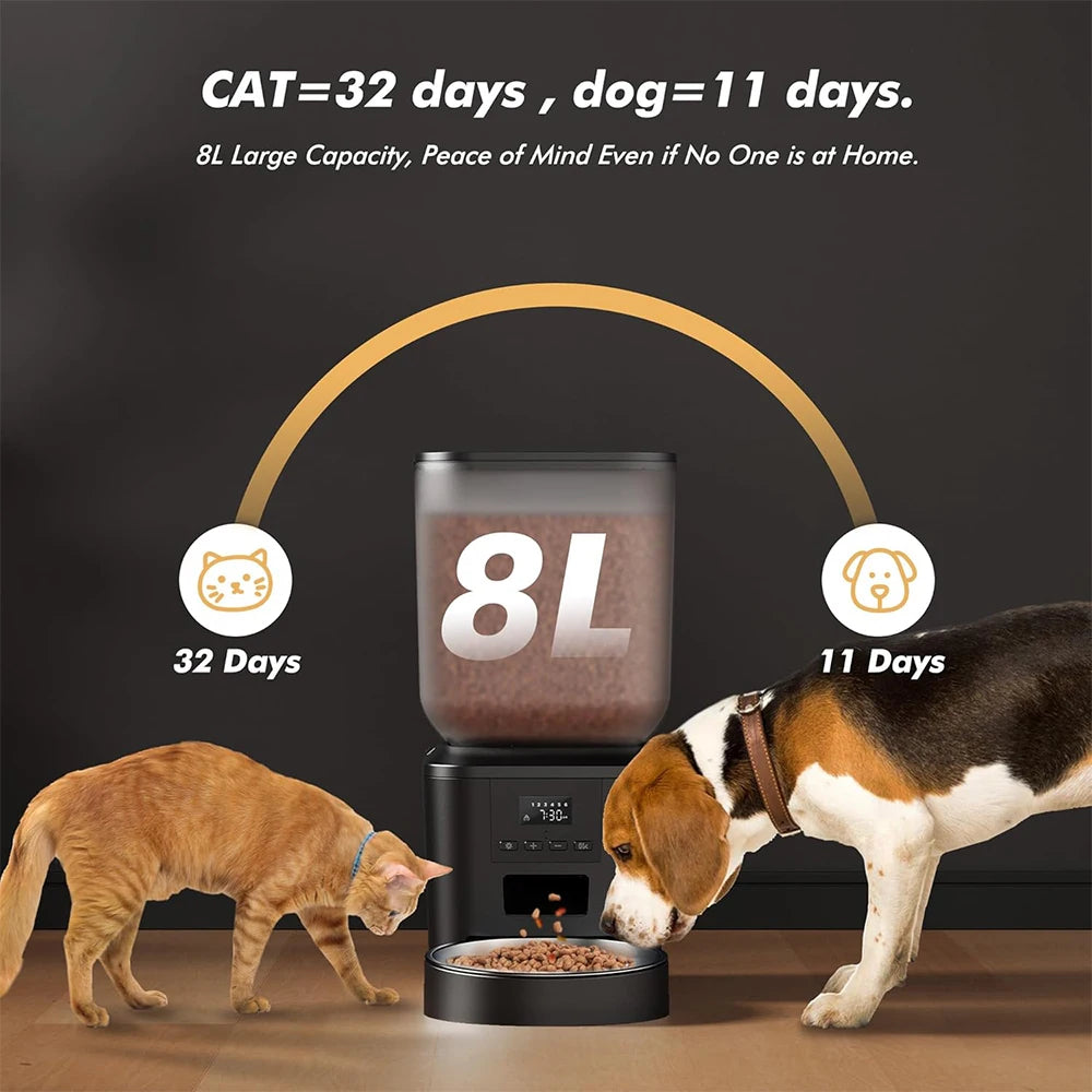270.51oz Automatic Dog Feeder with Key Control Furpipi User-Friendly Time Setting Food Feeder Dispenser for Dog and Cat