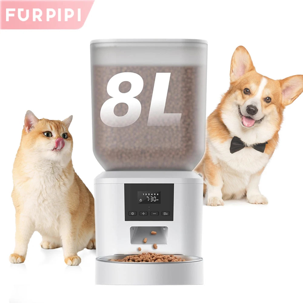 270.51oz Automatic Dog Feeder with Key Control Furpipi User-Friendly Time Setting Food Feeder Dispenser for Dog and Cat