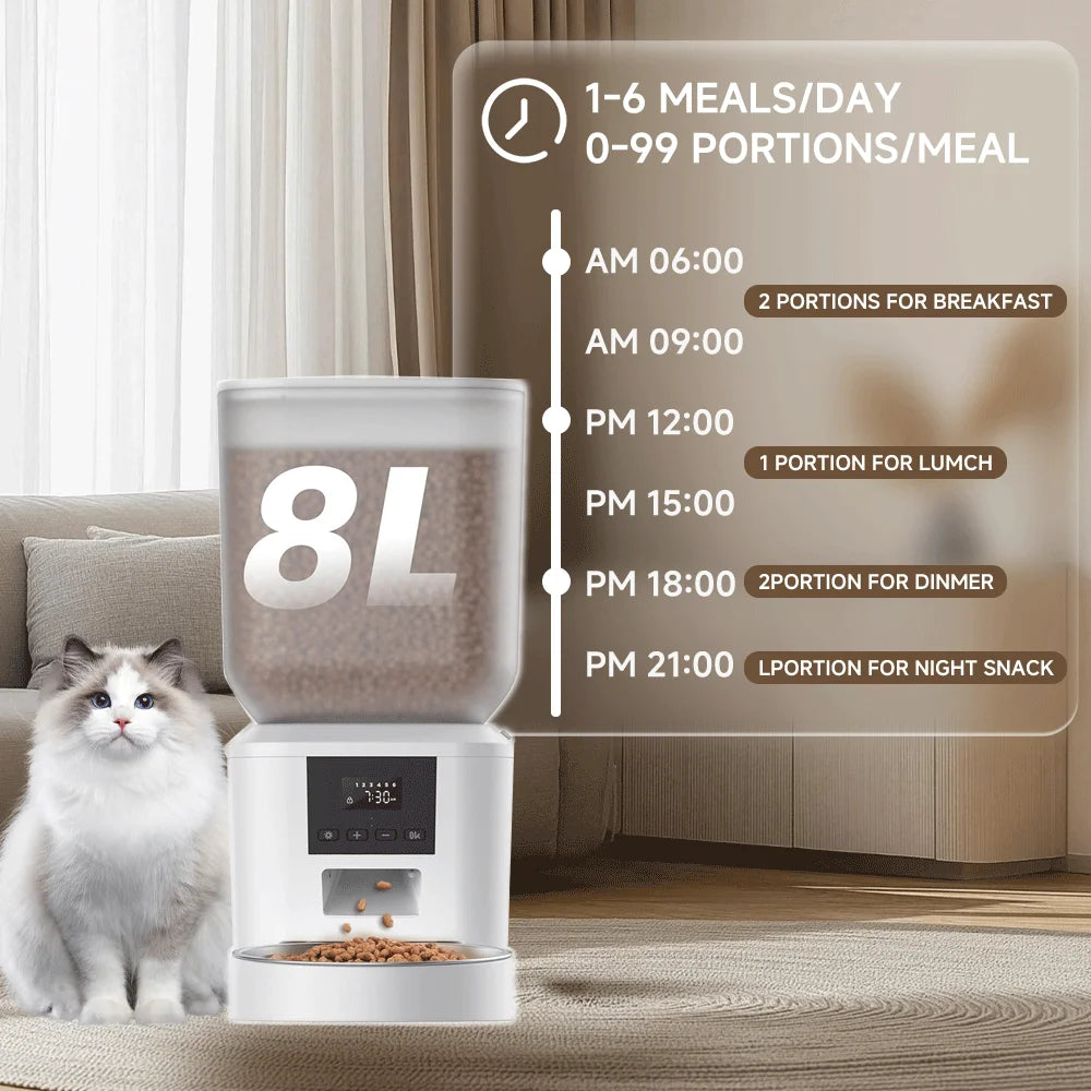270.51oz Automatic Dog Feeder with Key Control Furpipi User-Friendly Time Setting Food Feeder Dispenser for Dog and Cat