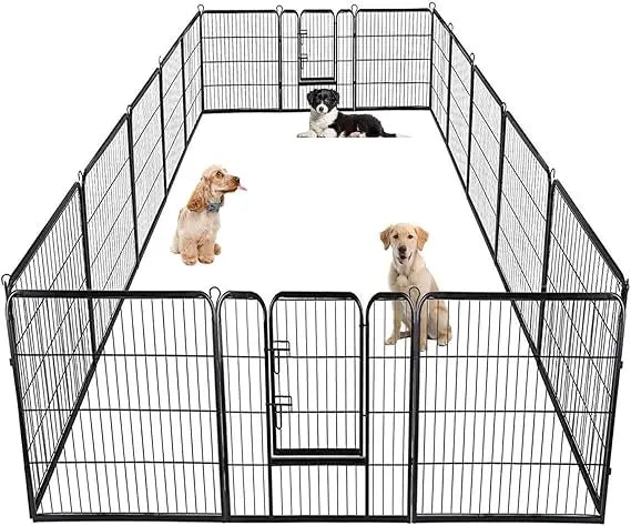 Dog Playpen Indoor 40 Inch 16 Panels Metal Dog Pen Pet Fence Outdoor Exercise Pen with Doors Puppy Playpen for RV Camping