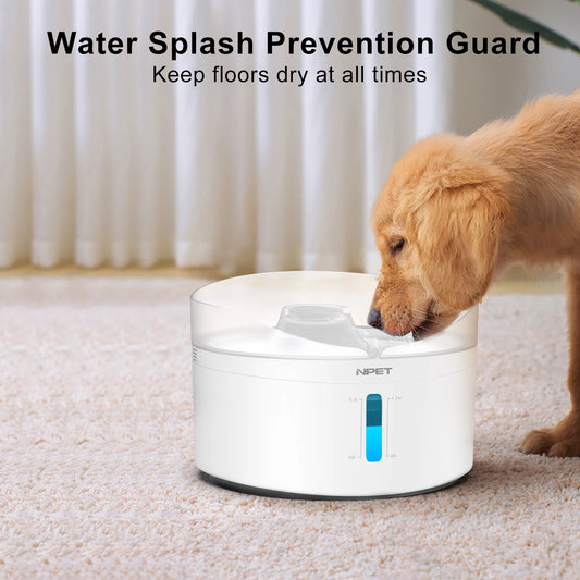 Automatic Dog Water Fountain 5L Large Capacity 170OZ Triple Filter System With Water And Light Controller