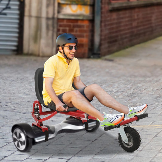 Flexible Balancing Scooter Seat Attachment with Wheel  Adjustable Frame Length 27.5-37.4In Hoverboard Seat Load 220 lbs